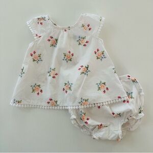 JANIE & JACK EUC Floral Swing Top Ruffle Bloomer Summer Set